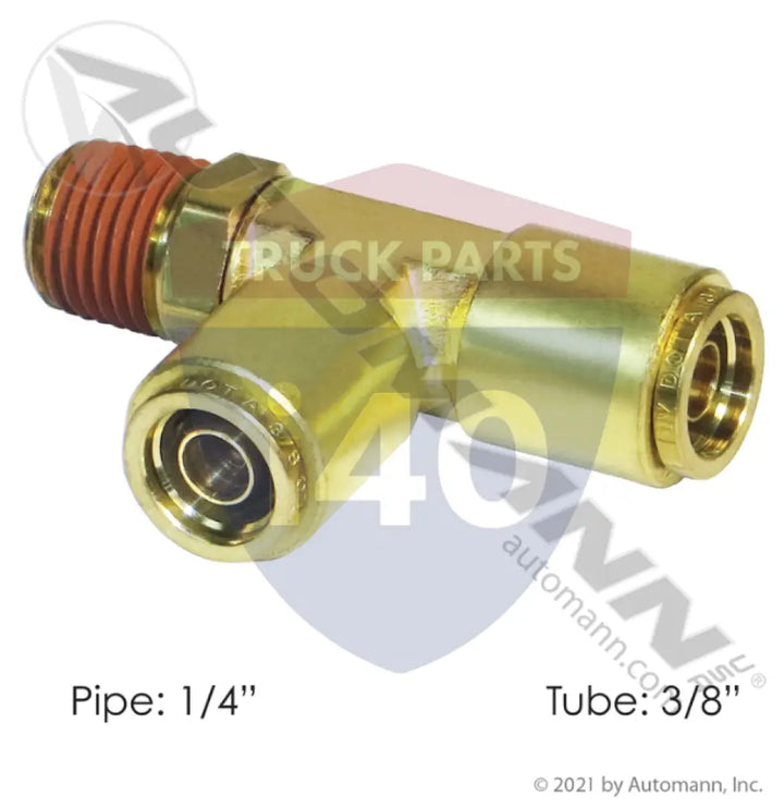 171PMT64 Brass PLC SWL Male Run Tee 3/8 1/4in For Parker - Male Run Tees-Brass