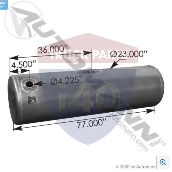 Automann 576.7513523PR Fuel Tank Round Peterbilt - Fuel Tank Round Peterbilt