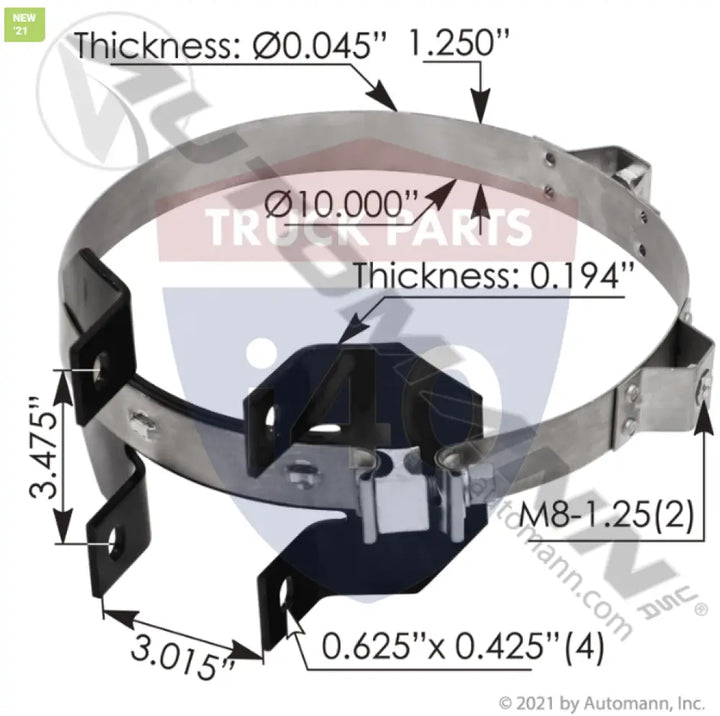 Automann 562.U966643A Muffler/Shield Mount Clamp Volvo - Muffler/Shield Mount Clamp Volvo