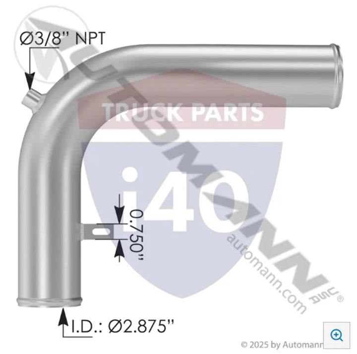 Automann 561.75462SS Radiator Pipe Lower Peterbilt SS304 - Radiator