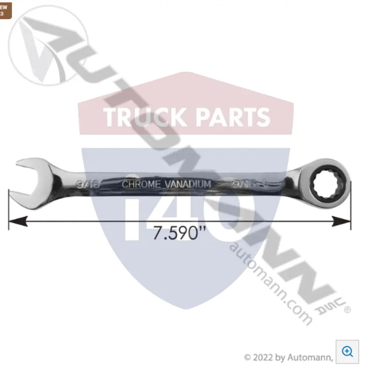 Automann 579.4118R Ratcheting Combo Wrench 9/16in - Sockets & Wrenches