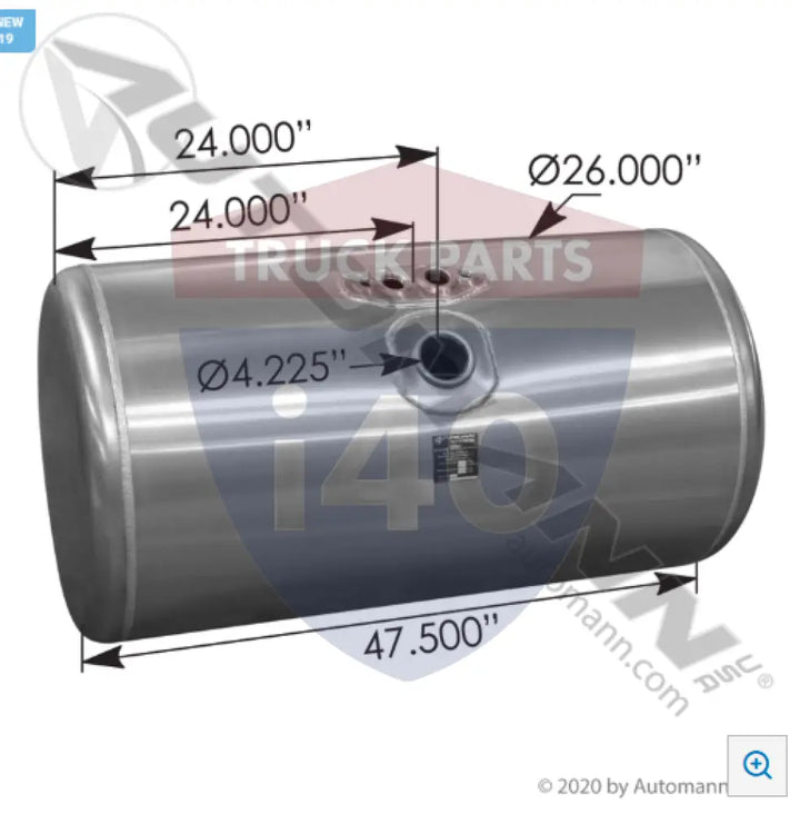Automann 576.7510026C Fuel Tank Round Peterbilt - Fuel Tank Round Peterbilt