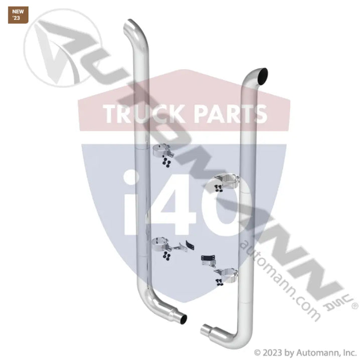 Automann 562.U57560SKS Exhaust Stack Kit 7in Chrome - Exhaust Stack Kit 7in Chrome