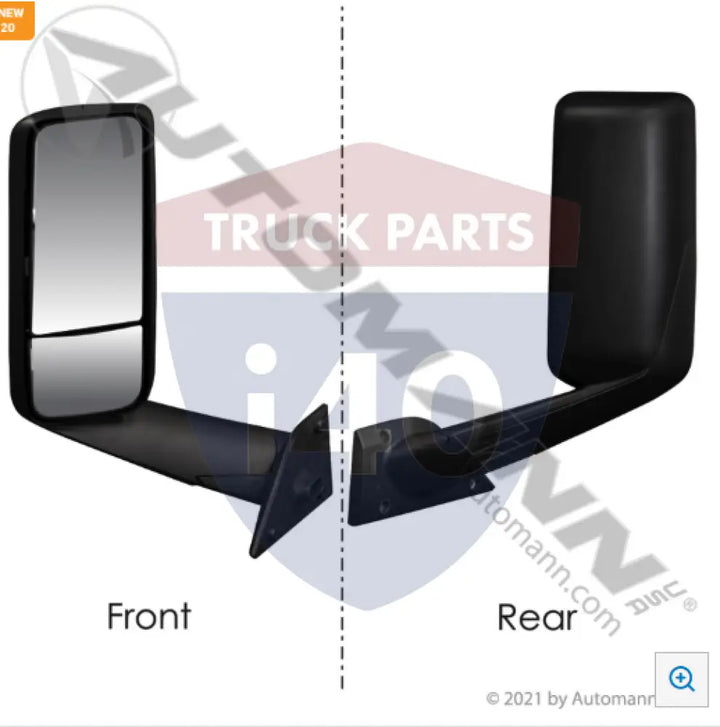 Automann 563.46111 Mirror Assy LH Black Freightliner - Mirror Assy LH Black Freightliner