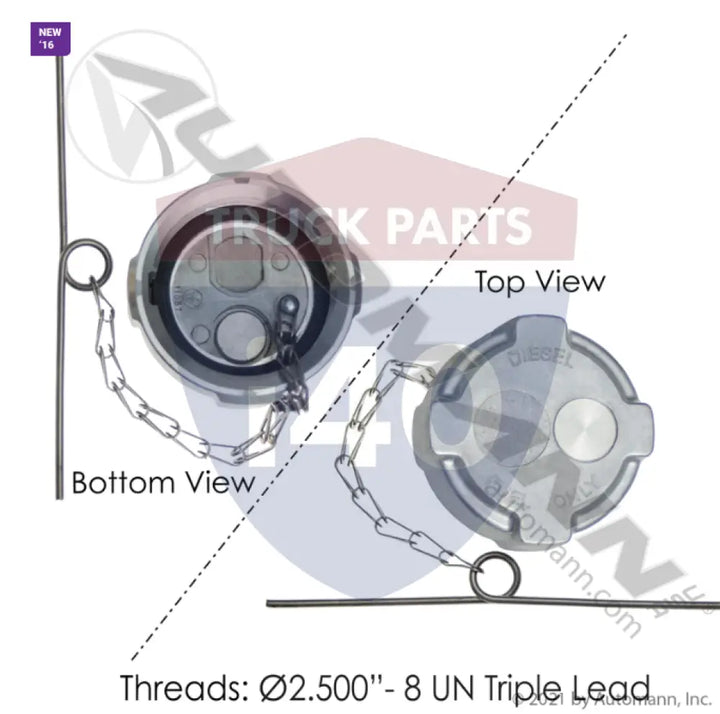 0333003000 Fuel Cap 2-1/2in Non-Vented For Freightliner - Cap 2-1/2in Non-Vented Freightliner