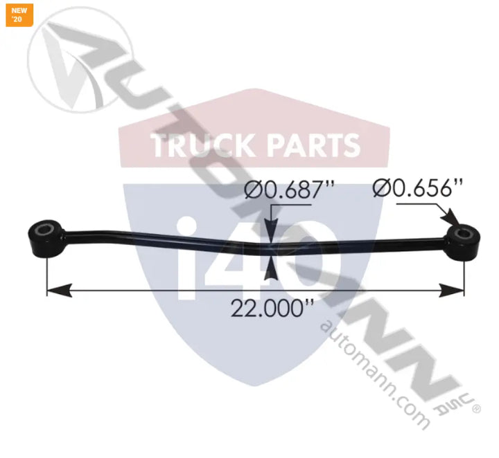 Automann TMD5960 Radiator Tie Rod Kenworth - Mounting Hardware