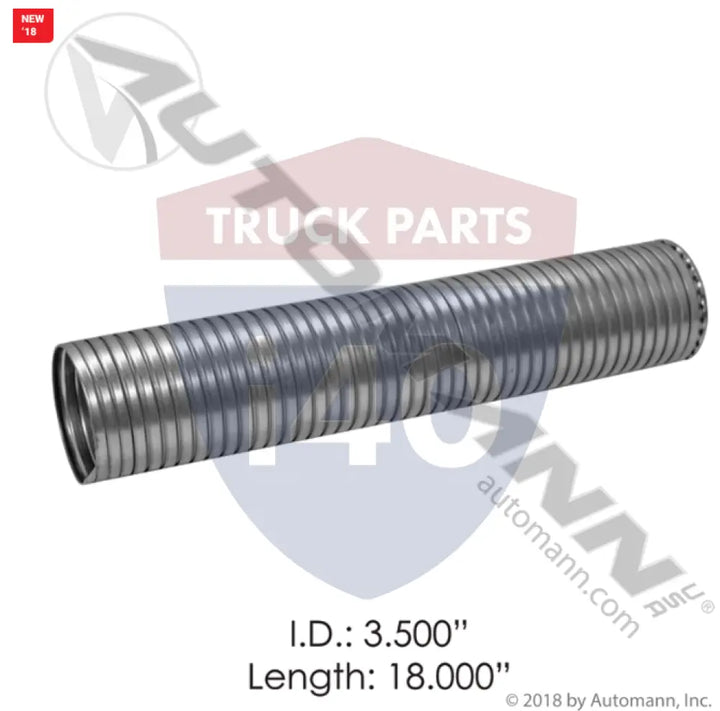 Automann 562.U7335-18SS304 Flex Tubing 3.5in 18in 304SS - Flex Tubing 3.5in X 18in 304SS