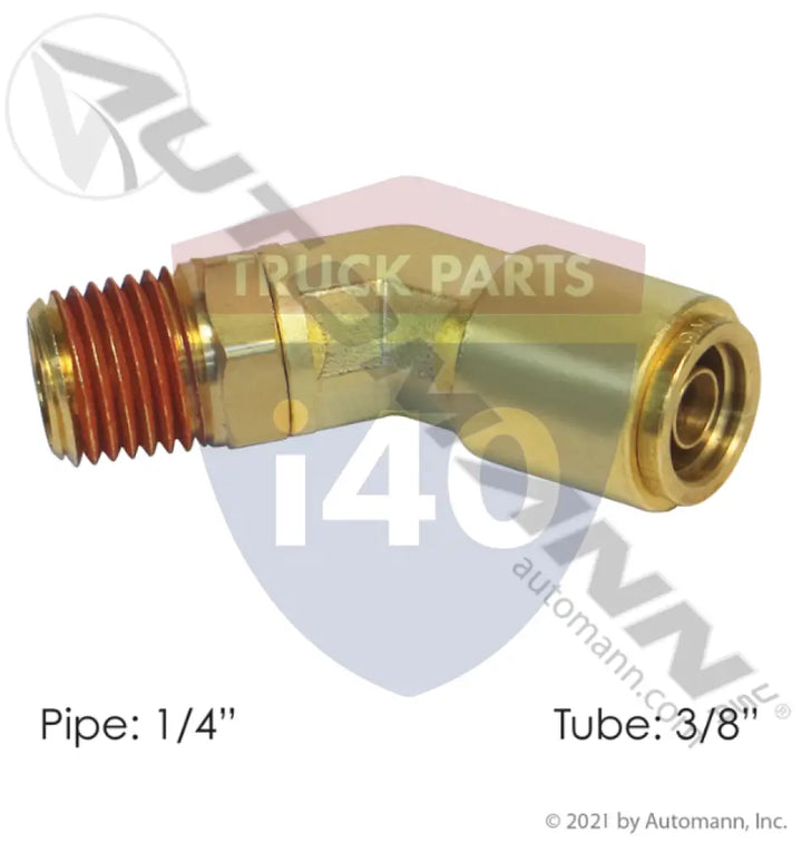 1880X6S Brass PLC 45 Deg Male Elbow 3/8 1/4in For Eaton - Male 45° Elbows-Brass
