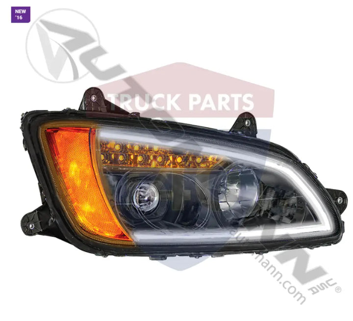 Automann 564.59050KB Headlamp with Light Bar RH Kenworth - Headlamp with Light Bar RH Kenworth