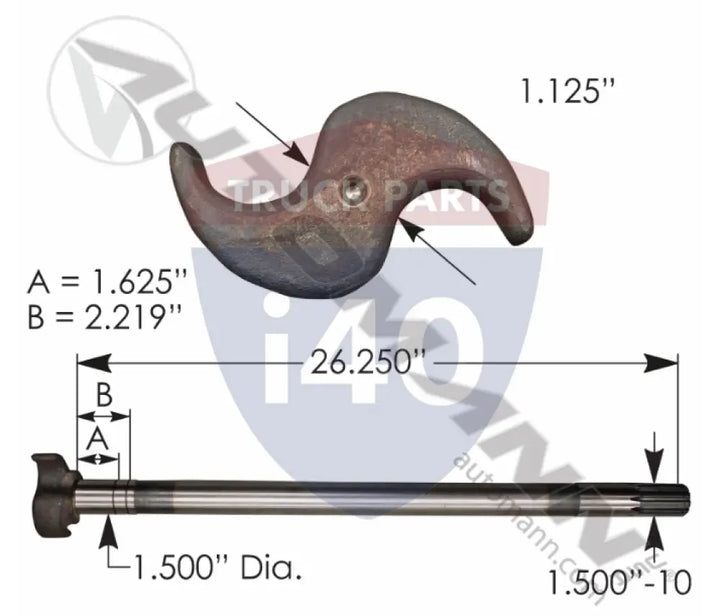 E9741 Camshaft LH For Euclid - Spicer & Std. Forge