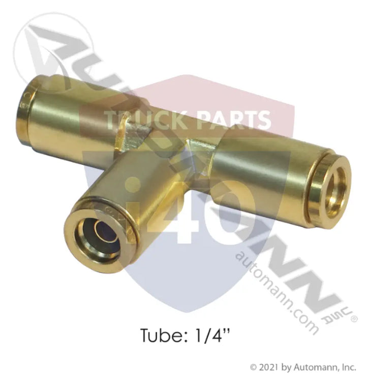 Automann 177.13B644 Brass PLC Union Tee 1/4in - Union Tees-Brass