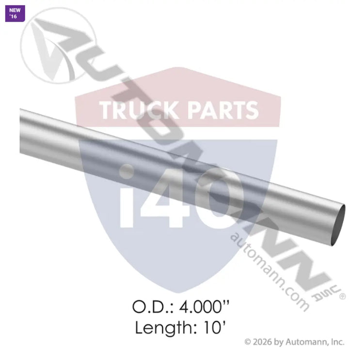 Automann 562.U7140-10A Straight Tubing 4in 10ft Aluminized - Straight Tubing 4in X 10ft Aluminized