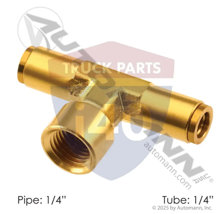 Automann 177.13B784B Brass PLC FM Branch Tee 1/4 1/4in - Female Branch Tees-Brass