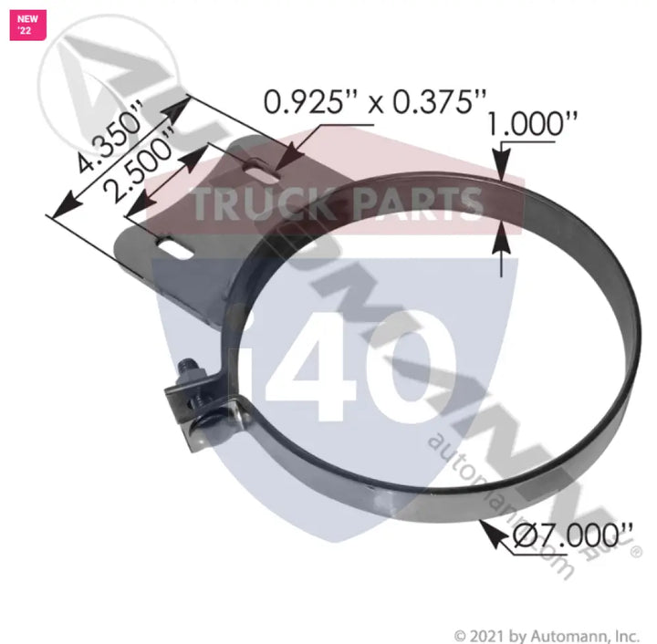Automann 562.U9471BKSS Stack Mtg Bracket 7in SS Western Star - Stack Mtg Bracket 7in SS Western Star