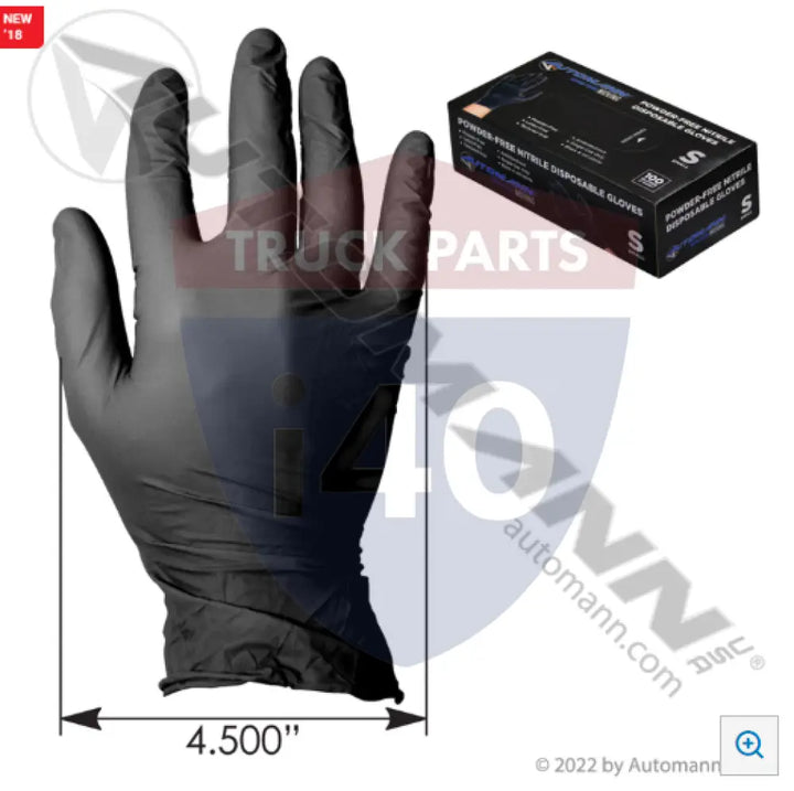 Automann 571.G1001S Nitrile Gloves 100ct Black 4mil Small - Safety