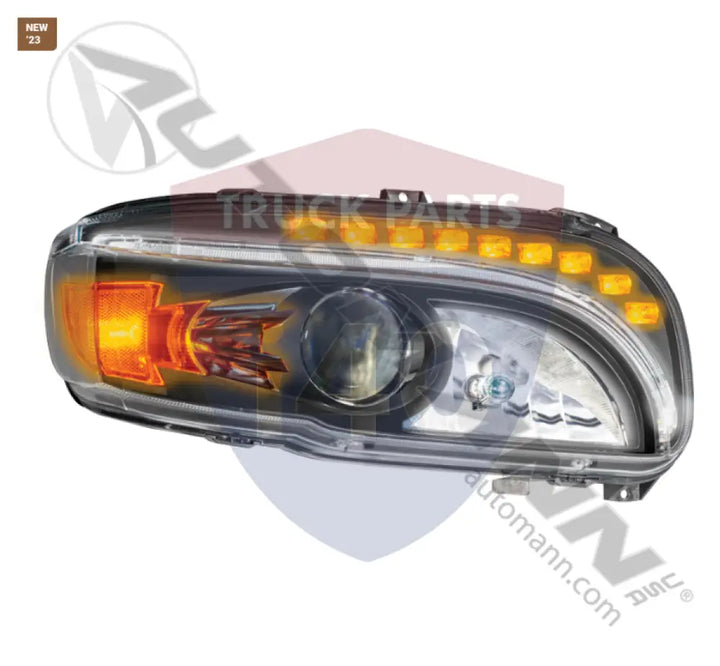 Automann 564.75091DBY Headlamp Projector Peterbilt RH Black - Headlamp Projector Peterbilt RH Black