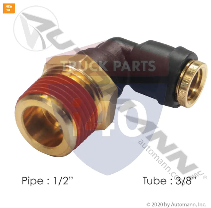Automann 177.12C696D PLC Swivel Male Elbow DOT 3/8in 1/2in - Male 90° Elbows-Composite
