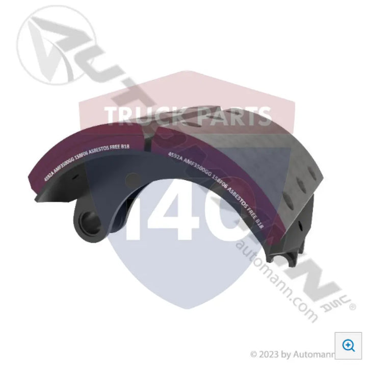 Automann 143.459281.35X Lined Brake Shoe 14.500in 10.000in - 26K Lb GAWR