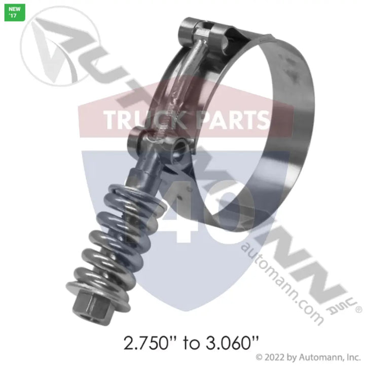 Automann 561.230275 HD T-Bolt Clamp 2.75in to 3.06in - Spring Loaded T-Bolt Clamps - Heavy Duty