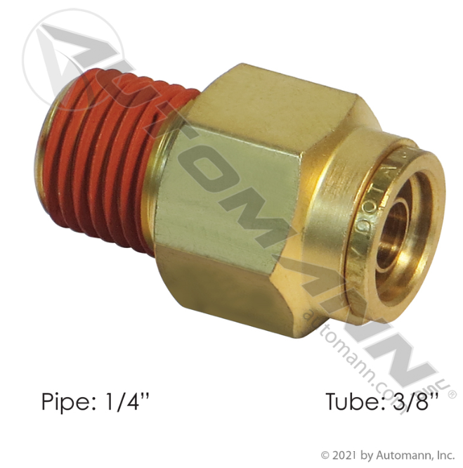 017944 Brass PLC Male Connector 3/8 1/4in For Velvac