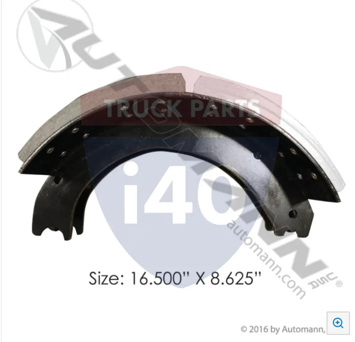 Automann 143.472680.31 Lined Brake Shoe 16.500in 8.625in - 25K Lb GAWR