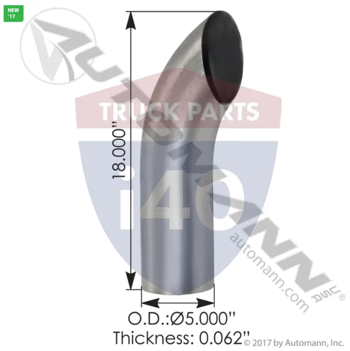 42130 Aluminized Stack 18in Length 5in OD For Walker - Aluminized Stack 18in Length 5in OD