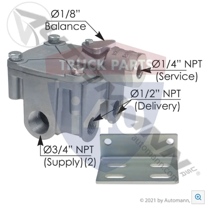 Automann 170.103010 R14H Type Relay Valve 4PSI - Relay Valves