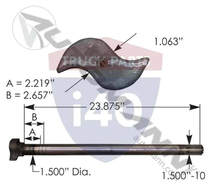 M12WK100-19 Camshaft RH For Spicer - Spicer & Std. Forge