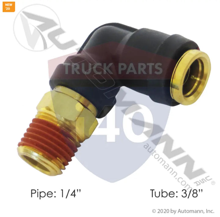 Automann 177.12C696B PLC Swivel Male Elbow DOT 3/8in 1/4in - Male 90° Elbows-Composite