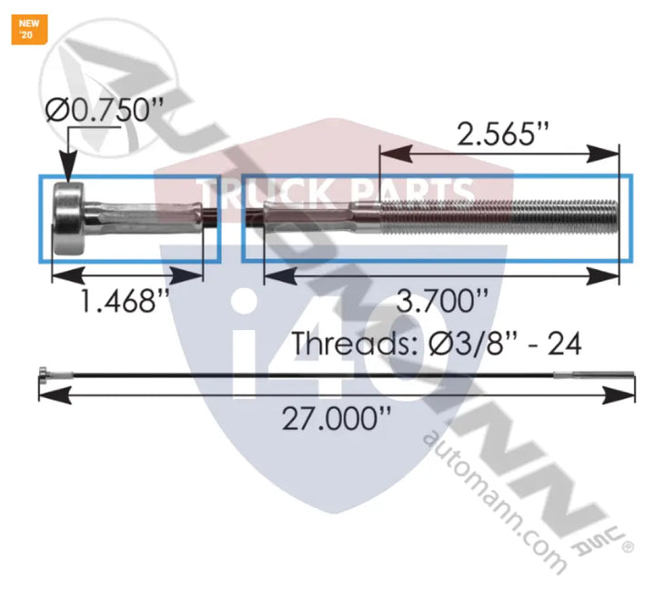 Automann 172.55270MC Cable Air Tank Mounting 27in IHC - Tank Accessories
