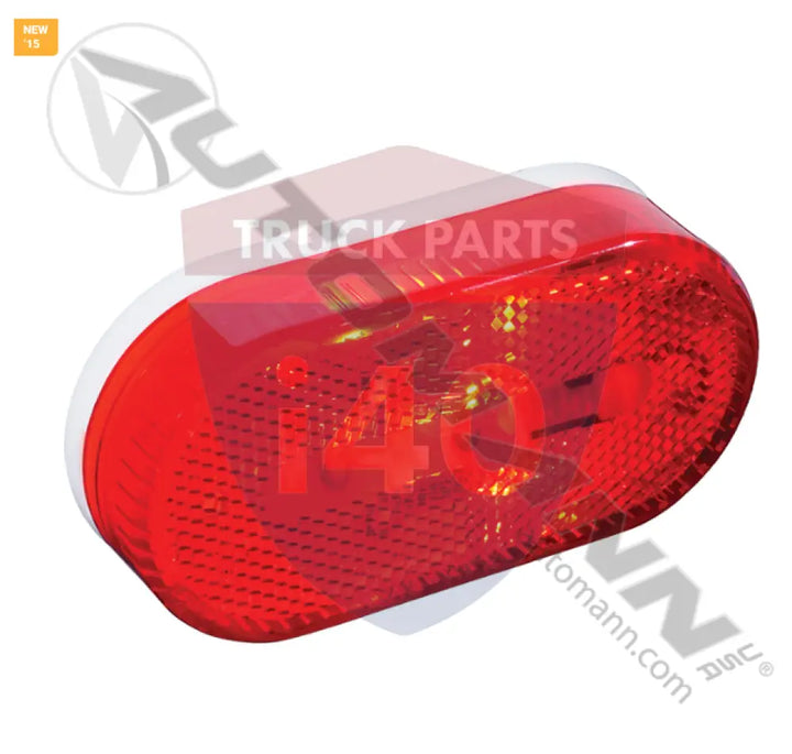 1264 Marker Light 4in Oval Reflex Red For Trucklite - Marker Light 4in Oval Reflex Red
