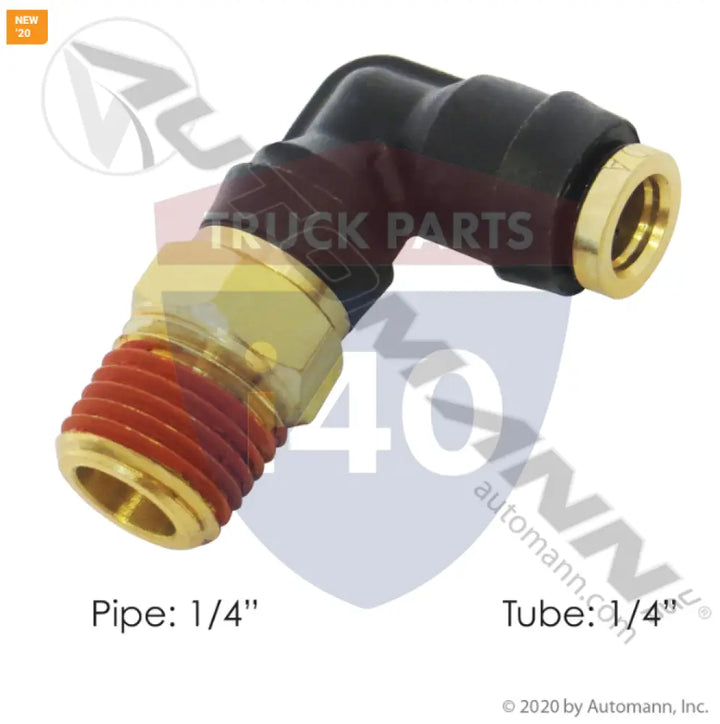 Automann 177.12C694B PLC Swivel Male Elbow DOT 1/4in 1/4in - Male 90° Elbows-Composite