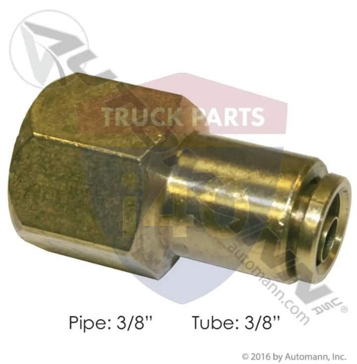 Automann 177.13B666C Brass PLC Female Connector 3/8 3/8in - Female Connectors-Brass
