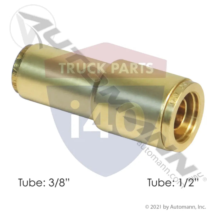 Automann 177.13B6268 Brass PLC Reducing Union 1/2in to 3/8in - Unions-Brass