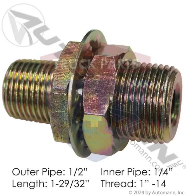 E8619 Bulkhead Coupling 1-29/32in For Euclid - Bulkhead Couplings