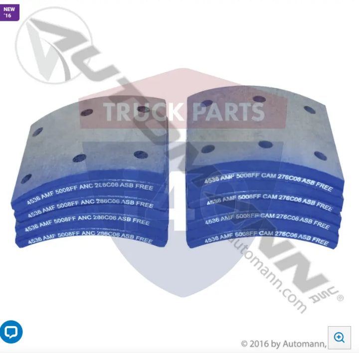 Automann 140.4536.50 Brake Lining - 20K Lb GAWR