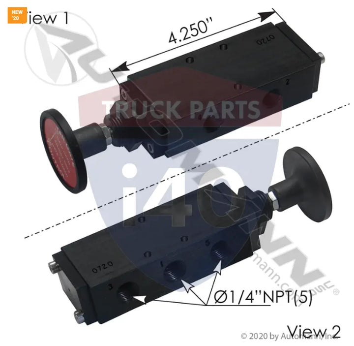Automann 170.V24301 Push Pull Valve 4 Way - Push-Pull