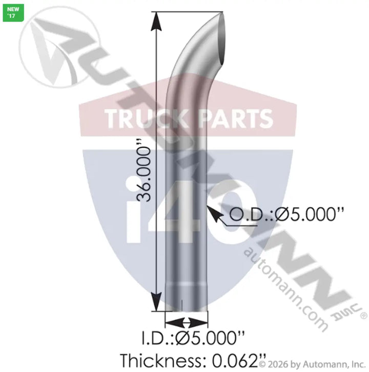 Automann 562.U5536A Aluminized Stack 36in Length 5in ID - Aluminized Stack 36in Length 5in ID