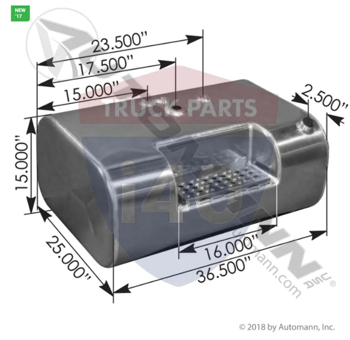 Automann 576.55060150PFSX Fuel Tank Rectangular IHC - Fuel Tank Rectangular IHC