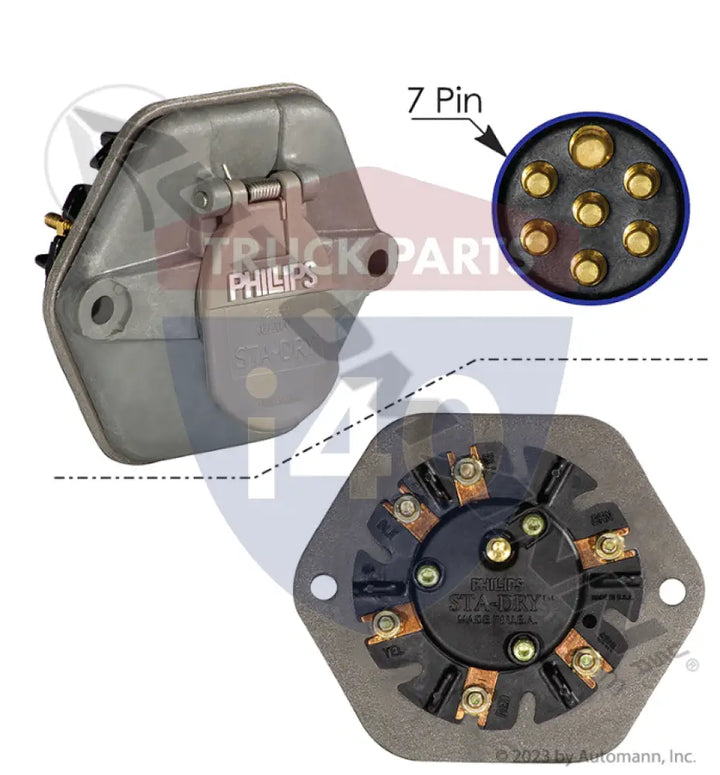 Phillips 167602 Socketbreaker 7-Way w/o Breaker STA-DRY - 7-Way Sockets with Rear Studs