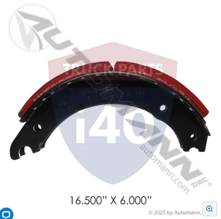 Automann 143.451481.30 Lined Brake Shoe 16.500in 6.000in - 23K Lb GAWR