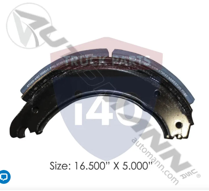 Automann 143.452483.50 Lined Brake Shoe 16.500in 5.000in - 20K Lb GAWR