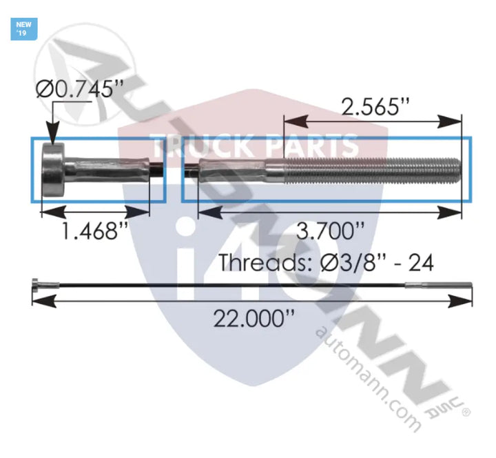 Automann 172.55220MC Cable Reservoir Mounting 22in IHC - Tank Accessories