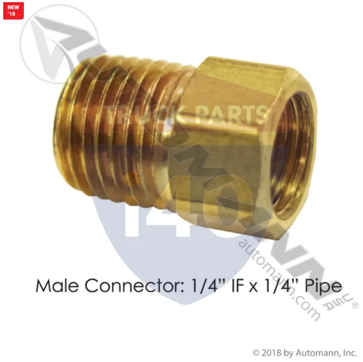 Automann 177.87484B Male Connector 1/4in IF 1/4in Pipe - Male Connectors