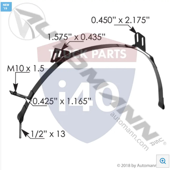 Automann M203457 Fuel Tank Strap LH International - Fuel Tank Strap LH International