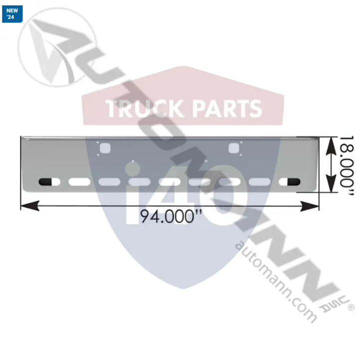 Automann 564.VFE-0010-06-009 Bumper Chrome No Step Kenworth - Bumper Chrome No Step Kenworth