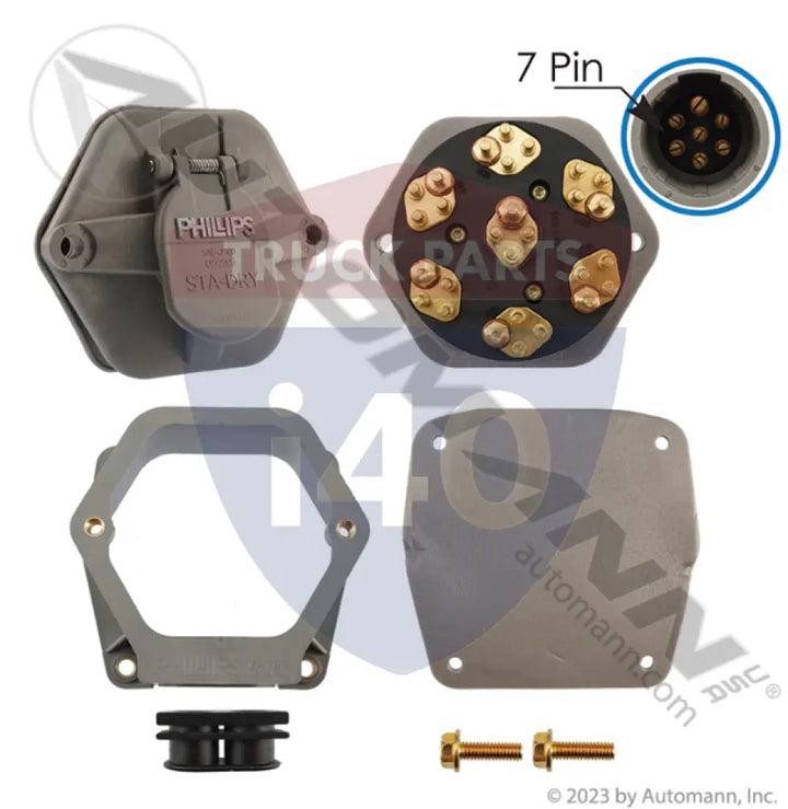 Phillips 16770928 Socket/Nosebox 28 Pin STA-DRY - 7-Way Sockets with Rear Bullet Pins