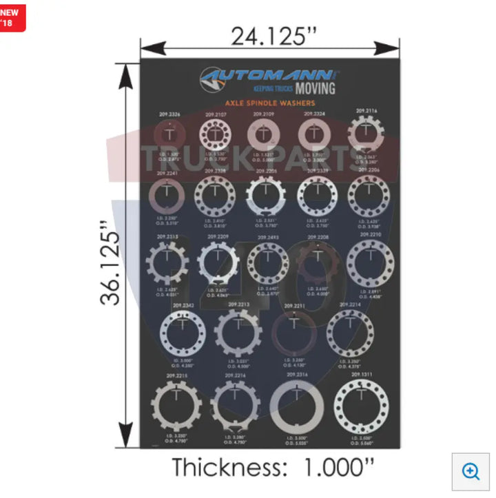 Automann 209.ASW17K Axle Spindle Washer Assortment - Axle Washers