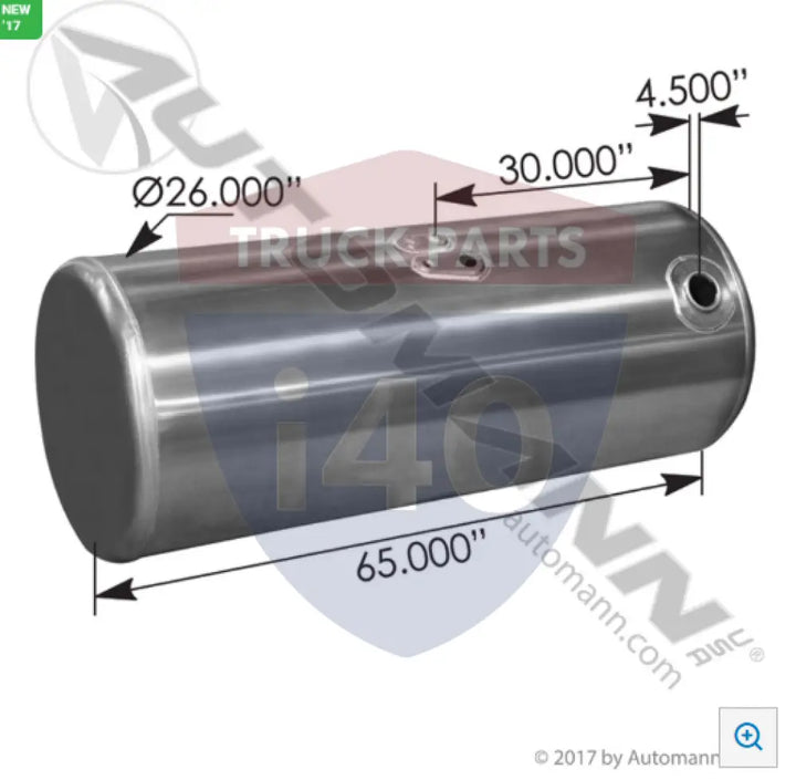 Automann 576.75135260DR8 Fuel Tank Round Peterbilt - Fuel Tank Round Peterbilt