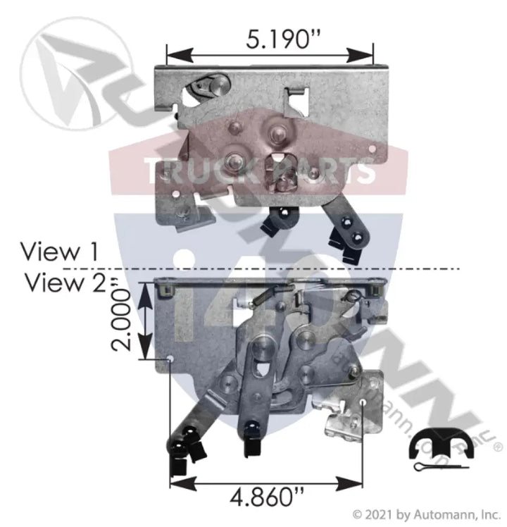 K163-302RPAK Cabin Door Lock RH For Kenworth - Cabin Door Lock RH Kenworth